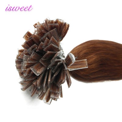 Dark brown Italian keratin flat tip hair extension human