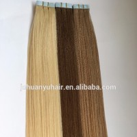 20''Cheap 8A Tape In Human Hair Extensions Light Brown Malaysian Straight Hair Thick Skin Weft Tape Hair Extensions