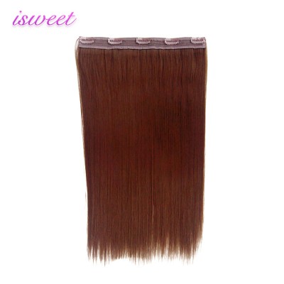 Brown double drawn one piece clip in hair extension