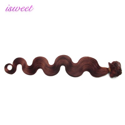 Medium brown brazilian hair body wave clip in hair extensions