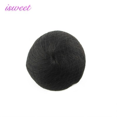 Black human hair chignon bun