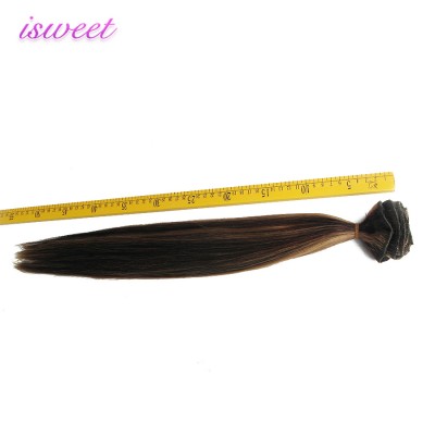 Piano color silky straight remy human clip in hair extension