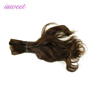 Russian dark brown bulk wet and wavy human hair for braiding