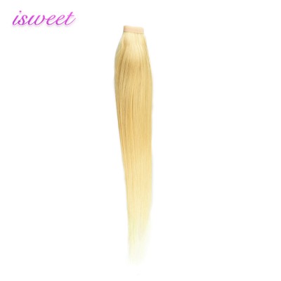 Peruvian human hair drawstring ponytail extension blonde 613