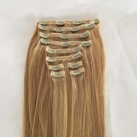 22''Unprocessed 8A Malaysian Hair,double wefted 16 pcs hair extensions clip in