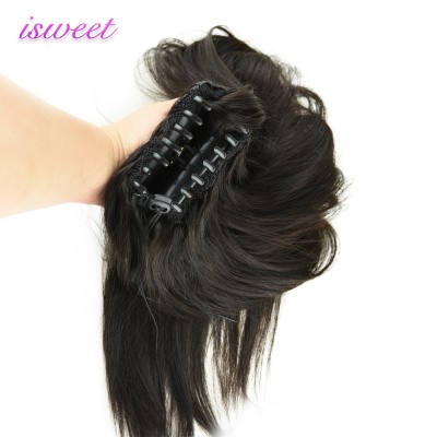 Double drawn claw clip human hair ponytail extensions