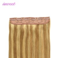 Piano color18/22 human hair one piece hair extensions clip in