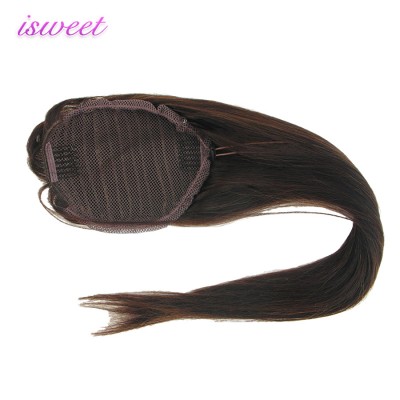 Dark brown thick end long wrap around clip in ponytails hair pieces