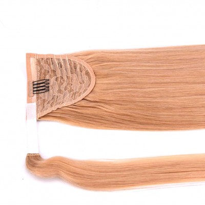 Blonde no shedding hook loop clip in natural hair long wrap around ponytail