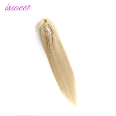 Blonde claw clip ponytail hair extensions