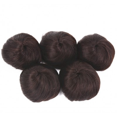 Natural color donut human hair bun chignon