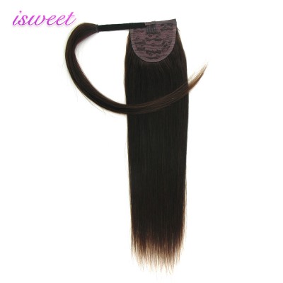 Dark brown hook loop hair ponytails for black women