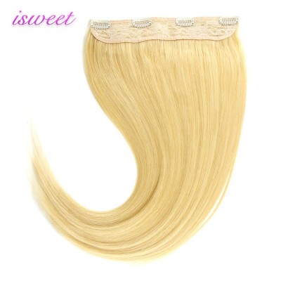 Light blonde remy clip ins hair extension one piece for white women