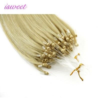 Double drawn blonde micro ring loop human hair extensions