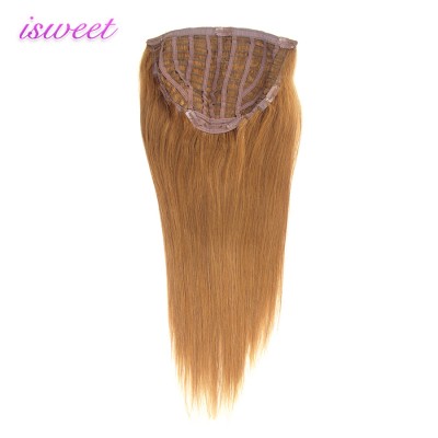 Light brown remy human hair half wigs for white women