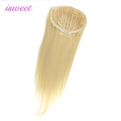 High grade remy human hair blonde half wig