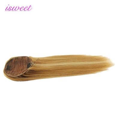 Piano color blonde remy human hair extension ponytails