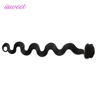 Natural black body wave clip ins hair extension wholesale