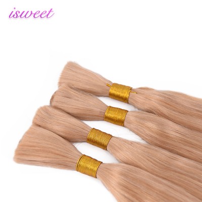 Blonde remy human braiding hair bulk no weft for white women