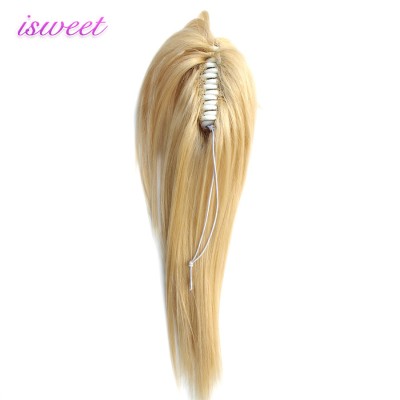 Brazilian blonde human hair ponytail extension