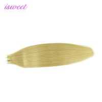 Platinum blonde invisible tape in hair extensions