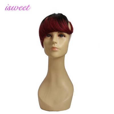 Ombre color remy clip in bangs hair with PVC bag