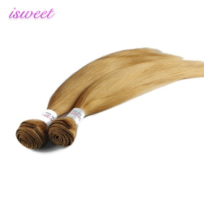 Double drawn thick end blonde cuticle aligned hair extension bundle