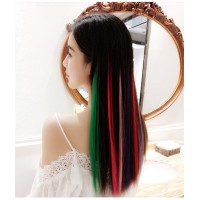 Synthetic Multi-colors Party Highlights Colorful Silky Straight One Clip Hair Piece Clip In Hair Extension hair synthetic clip