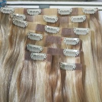 Factory price Clip In Hair Extensions 18 clips in Remy Human Hair Extent Clip In