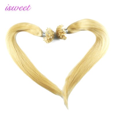 Blonde Italian keratin flat tip human hair extension