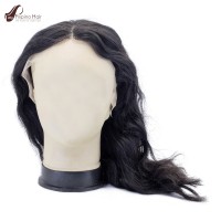 Natural Wavy Glueless Front Lace Virgin Hair Wig