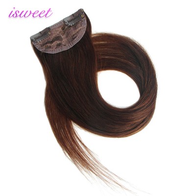 Small piece dark brown remy clip in hair extension for women